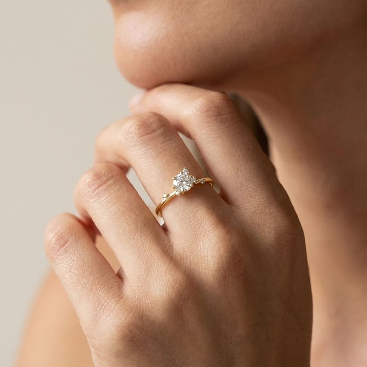 Cluster rozvodový prsteň s lab-grown diamantmi Rosa 165101