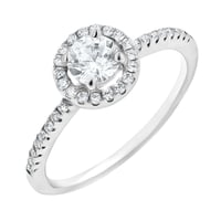 Zlatý halo zásnubný prsteň s lab-grown diamantmi Kerau