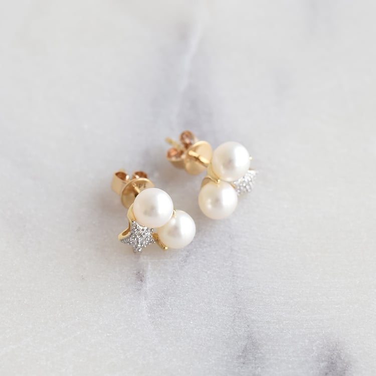 Perlové náušnice s diamantmi 86921