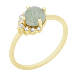 Zlatý prsteň s avanturínom a diamantmi Chasity