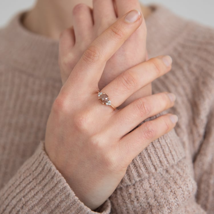 Prsteň zo zlata so salt and pepper diamantom Agathe 124791