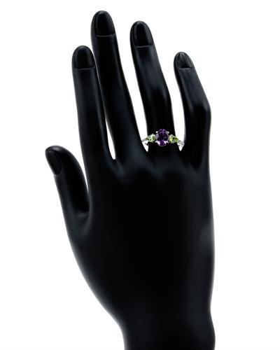 Olivínový prsteň s ametystom 1089