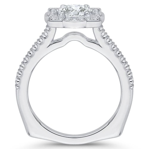 Extravagantný zásnubný diamantový prsteň v halo štýle Omega