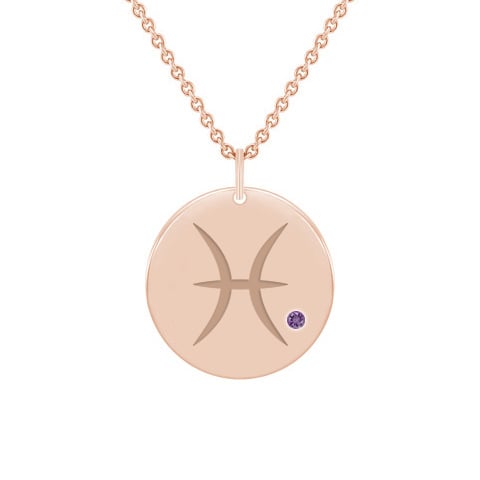 Ametystový prívesok zo zlata Ryby