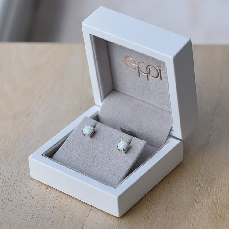 Náušnice s cushion opálmi 65299