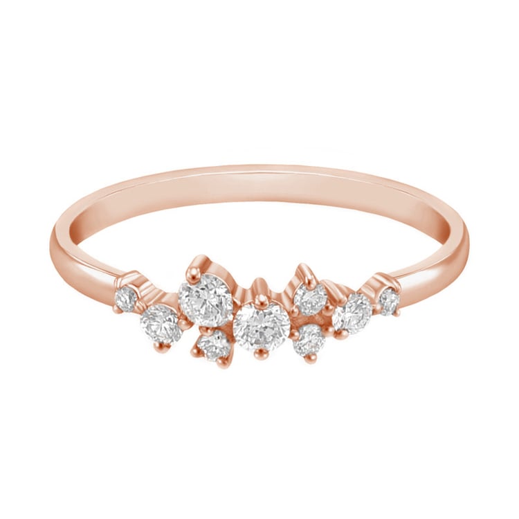 Diamantový cluster prsteň 69490