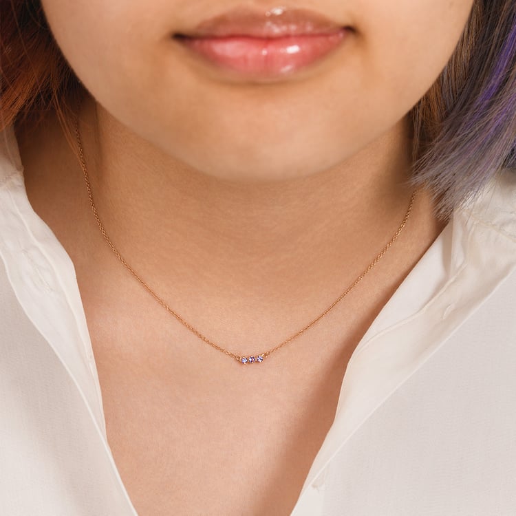 Minimalistický náhrdelník s tanzanitmi Mina 156739