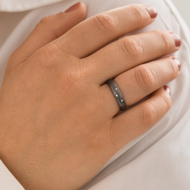 Tantalový prsteň s diamantmi Brodie 157142