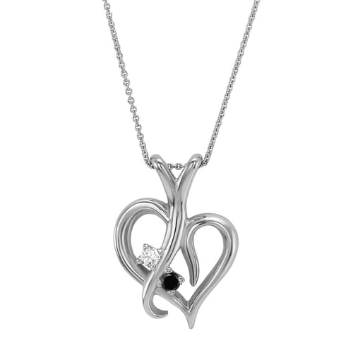 Zlatý prívesoks čiernym a bielym diamantom Elyzza