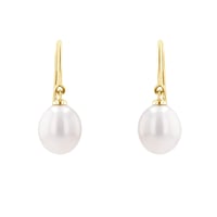 Visiace náušnice s bielymi perlami Diara