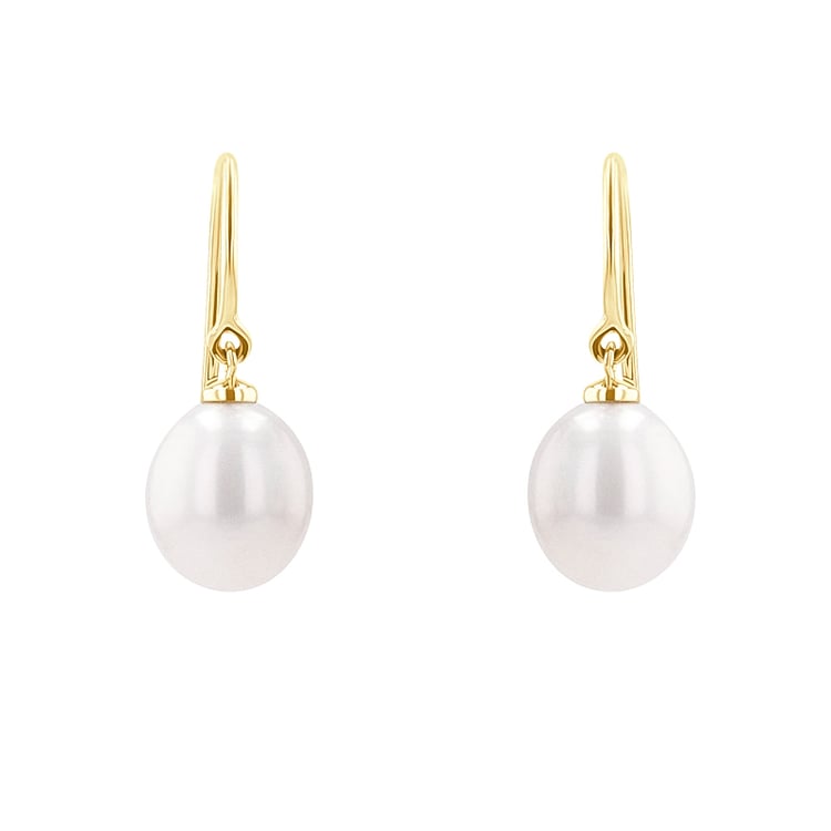 Visiace náušnice s bielymi perlami Diara