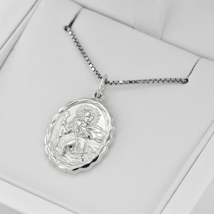 Strieborný prívesok pre vodičov a cestovateľov so svätým Krištofom Ero