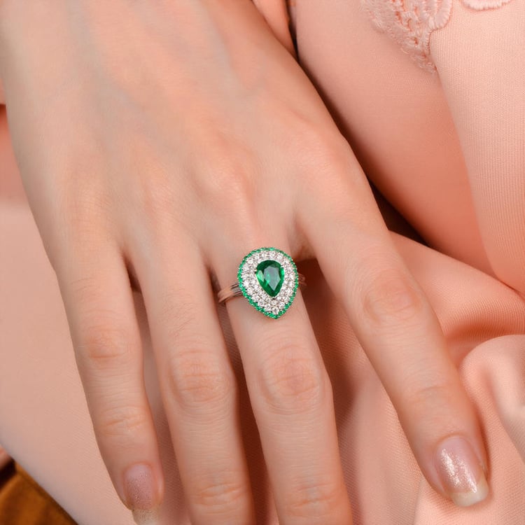 Smaragdová súprava šperkov s diamantmi Teal 147047