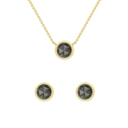 Zlatý set šperkov so salt'n'pepper diamantmi Jevian