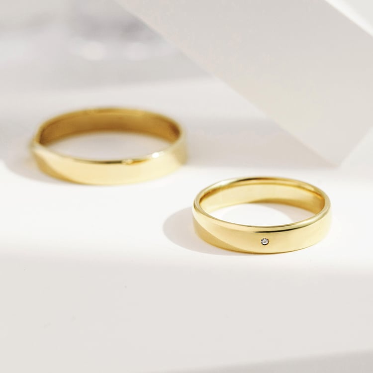 Zlaté svadobné obrúčky s diamantom Stanista 156805