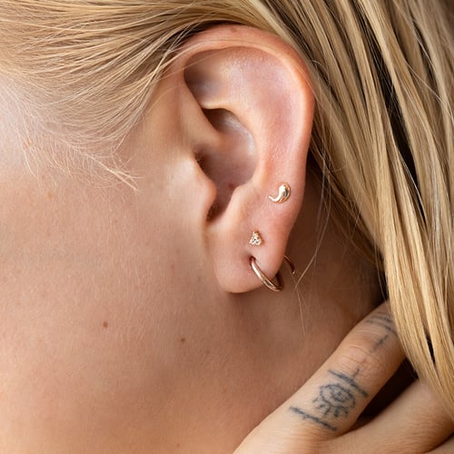 Piercing náušnice s lab-grown diamantmi Rossi