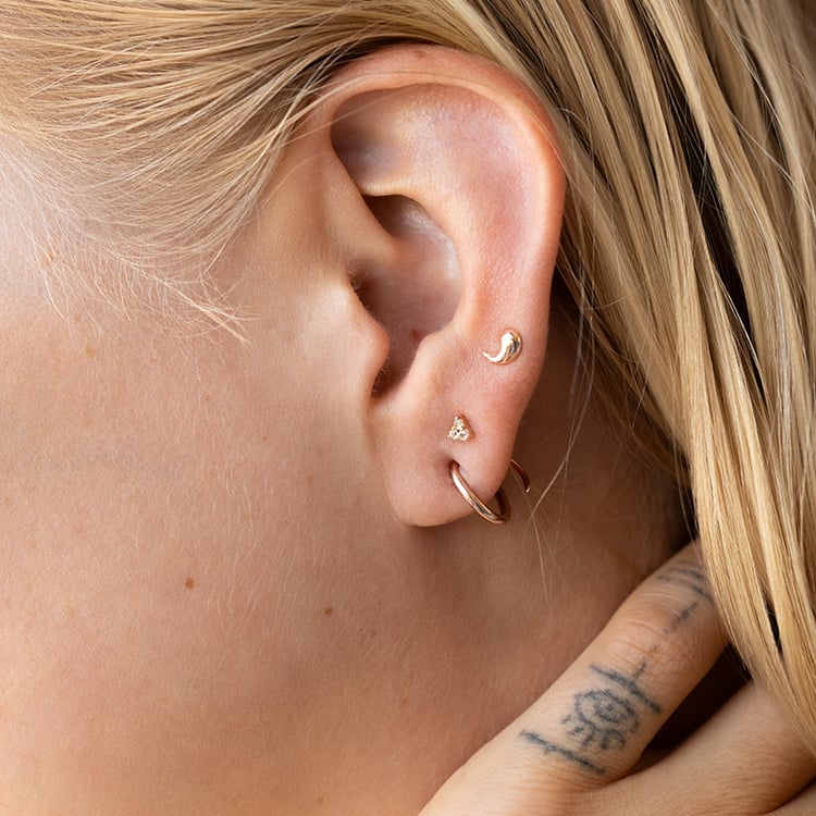 Piercing náušnice s lab-grown diamantmi Rossi 150069