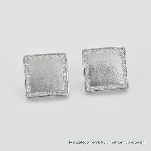 Strieborné manžetové gombíky s diamantmi Baine