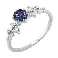 Zásnubný prsteň s lab-grown alexandritom a lab-growndiamantmi Olha