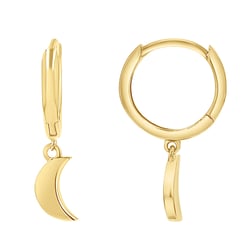 Strieborné kruhové náušnice s mesiačikmi Aibek