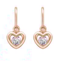 Zlaté detské náušnice v tvare srdiečka Aurora