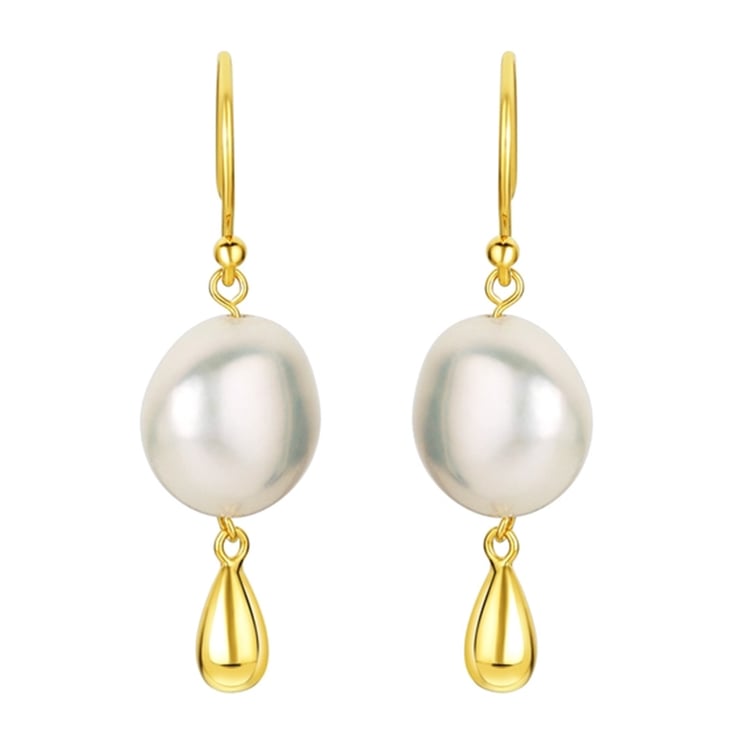 Pozlatené perlové náušnice Riina