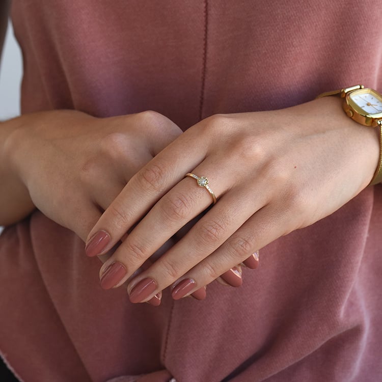 Zlatý prsteň so žltým salt'n'pepper diamantom 67453