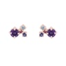 Fialové cluster náušnice s ametystmi a drahokamami Kerrie