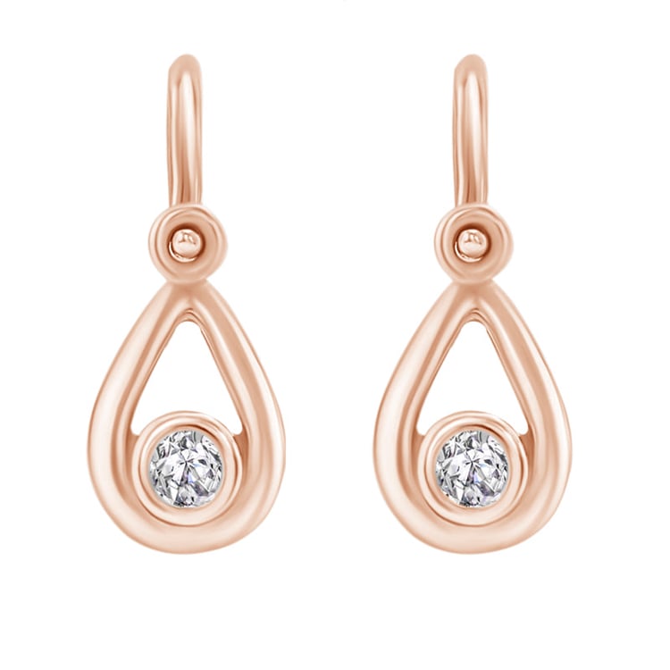 Detské náušnice v tvare slzy zo zlata 145319