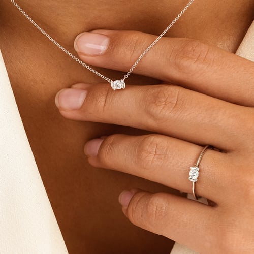 Minimalistický prsteň zo striebra s diamantom Otto