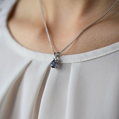 Alexandritový zlatý prívesok s diamantmi Tamasyna