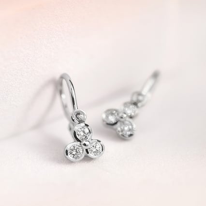Zlaté detské náušnice s diamantmi Jasmine