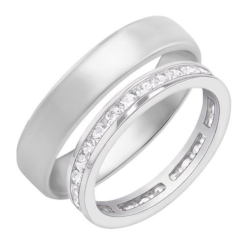 Eternity obrúčka s lab-grown diamantmi a komfortný prsteň Albine