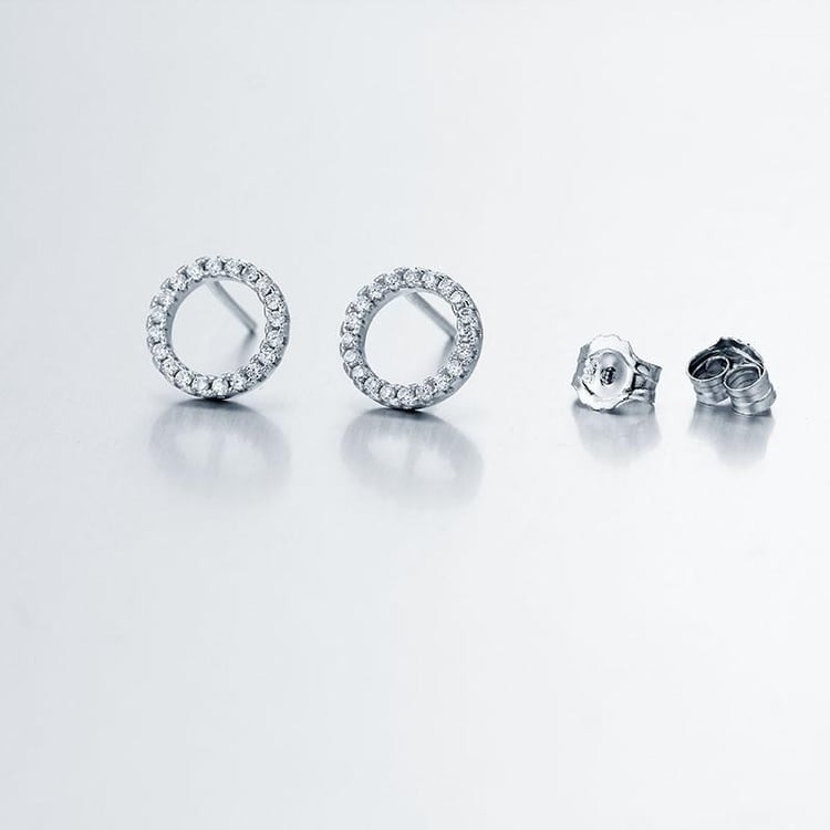 Strieborné náušnice so zirkónmi Chinita 7491