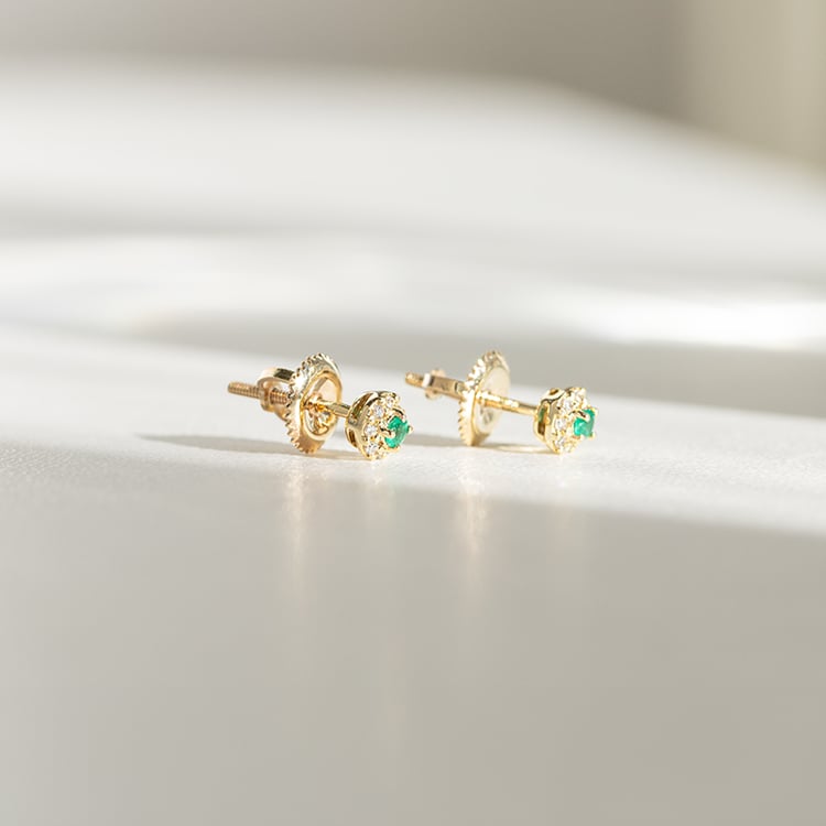 Smaragdové náušnice s diamantmi Kelsie 145654