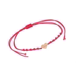 Povrázkový srdcový náramok s gravírovaním a diamantom Kia