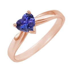 Zlatý zásnubný prsteň s tanzanitovým srdcom Yackie