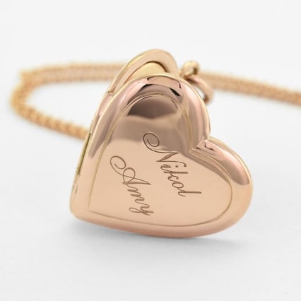 Zlatý medailón v tvare srdca s gravírom vašej voľby Forkin