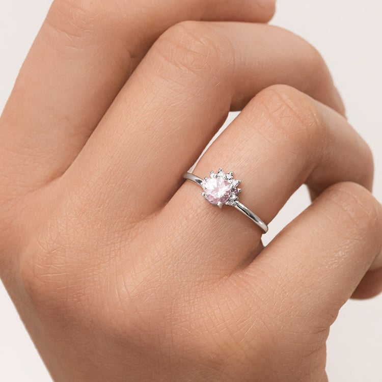 Zlatý minimalistický prsteň s morganitom Caio 153827