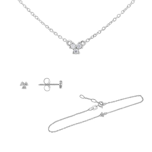 Set minimalistických šperkov s tromi lab-grown diamantmi Milton