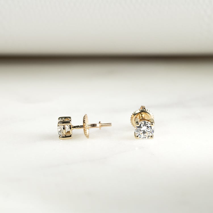 Zlaté skrutkovacie náušnice s IGI certifikovanými 0.50ct lab-grown diamantmi Marget 132855
