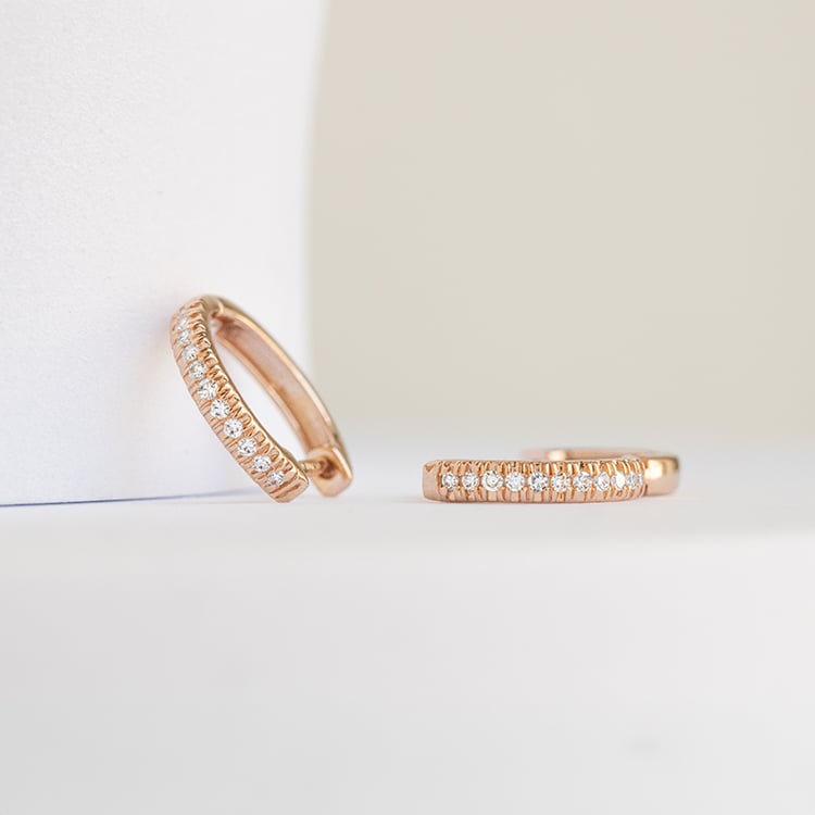 Elegantné kruhové naušnice s lab-grown diamantami Gomati 141890