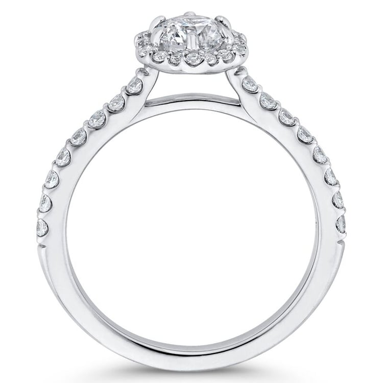 Zlatý zásnubný halo prsteň s diamantmi 68383