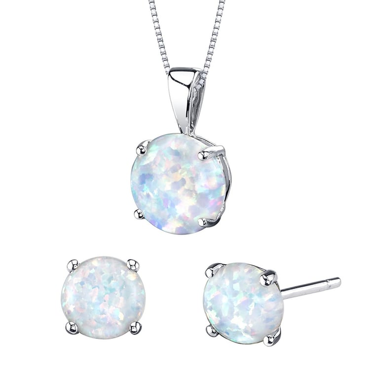 Zlatá kolekcia šperkov s bielymi opálmi Mabella