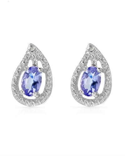 Tanzanitové náušnice s diamantmi