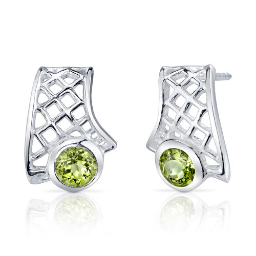 Strieborné náušnice s olivínmi