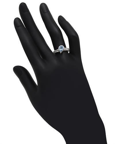 Prsteň s diamantem a topásom 1065