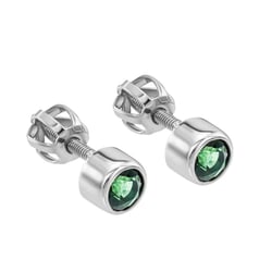 Strieborné skrutkovacie náušnice so zelenými turmalínmi Anuket