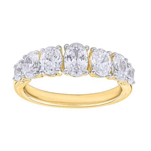 Zlatý prsteň s oválnymi lab-grown diamantmi Rasel