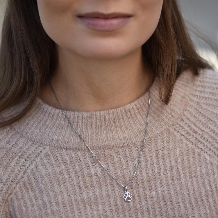 Strieborný náhrdelník s psie labkou 35863